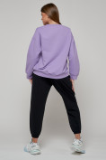 Оптом Спортивный костюм женский трикотажный модный фиолетового цвета 23330F в Казани, фото 4