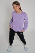 Оптом Спортивный костюм женский трикотажный модный фиолетового цвета 23330F в Казани, фото 7