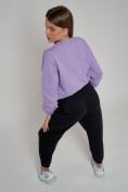 Оптом Спортивный костюм женский трикотажный модный фиолетового цвета 23330F в Екатеринбурге, фото 8