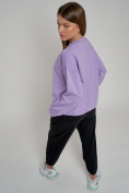 Оптом Спортивный костюм женский трикотажный модный фиолетового цвета 23330F в Екатеринбурге, фото 9