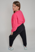 Оптом Спортивный костюм женский трикотажный модный розового цвета 23330R в Казани, фото 11