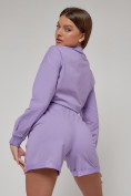 Оптом Спортивный костюм женский трикотажный модный фиолетового цвета 23331F в Казани, фото 11