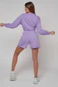 Оптом Спортивный костюм женский трикотажный модный фиолетового цвета 23331F в Казани, фото 12