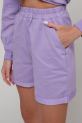 Оптом Спортивный костюм женский трикотажный модный фиолетового цвета 23331F в Казани, фото 13