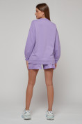 Оптом Спортивный костюм женский трикотажный модный фиолетового цвета 23331F, фото 6