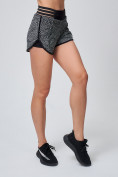 Оптом Спортивные женские шорты черного цвета 212334Ch в Перми, фото 11