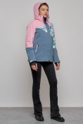 Оптом Горнолыжная куртка женская зимняя розового цвета 2337R в Казани, фото 15