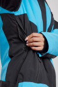 Оптом Горнолыжная куртка женская зимняя большого размера голубого цвета 23661Gl в Екатеринбурге, фото 6