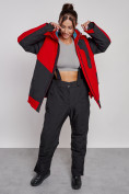 Оптом Горнолыжная куртка женская зимняя большого размера красного цвета 23661Kr в Екатеринбурге, фото 10