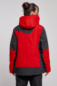 Оптом Горнолыжная куртка женская зимняя большого размера красного цвета 23661Kr в Екатеринбурге, фото 4