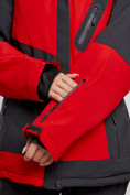 Оптом Горнолыжная куртка женская зимняя большого размера красного цвета 23661Kr в Екатеринбурге, фото 5