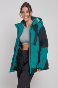 Оптом Горнолыжная куртка женская зимняя большого размера темно-зеленого цвета 23661TZ в Екатеринбурге, фото 10