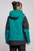 Оптом Горнолыжная куртка женская зимняя большого размера темно-зеленого цвета 23661TZ в Екатеринбурге, фото 4