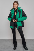Оптом Горнолыжная куртка женская зимняя большого размера зеленого цвета 23661Z в Екатеринбурге, фото 10