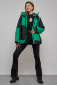Оптом Горнолыжная куртка женская зимняя большого размера зеленого цвета 23661Z в Екатеринбурге, фото 12