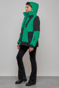 Оптом Горнолыжная куртка женская зимняя большого размера зеленого цвета 23661Z в Казани, фото 18