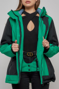 Оптом Горнолыжная куртка женская зимняя большого размера зеленого цвета 23661Z в Казани, фото 9