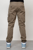 Оптом Джинсы карго мужские с накладными карманами бежевого цвета 2401B в Перми, фото 4