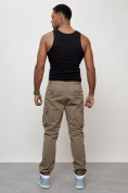 Оптом Джинсы карго мужские с накладными карманами бежевого цвета 2401B, фото 8