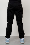 Оптом Джинсы карго мужские с накладными карманами черного цвета 2401Ch в Волгоградке, фото 4