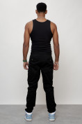 Оптом Джинсы карго мужские с накладными карманами черного цвета 2401Ch в Перми, фото 8