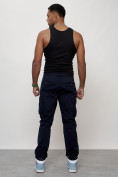 Оптом Джинсы карго мужские с накладными карманами темно-синего цвета 2401TS в Перми, фото 12