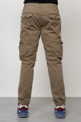 Оптом Джинсы карго мужские с накладными карманами бежевого цвета 2402B, фото 8