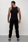 Оптом Джинсы карго мужские с накладными карманами черного цвета 2402Ch во Владивостоке, фото 8