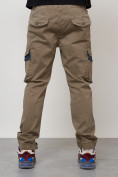 Оптом Джинсы карго мужские с накладными карманами бежевого цвета 2403-1B в Волгоградке, фото 5