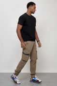 Оптом Джинсы карго мужские с накладными карманами бежевого цвета 2403-1B, фото 8