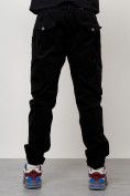 Оптом Джинсы карго мужские с накладными карманами черного цвета 2403-1Ch, фото 5