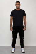 Оптом Джинсы карго мужские с накладными карманами черного цвета 2403-1Ch в Краснодаре, фото 6