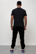 Оптом Джинсы карго мужские с накладными карманами черного цвета 2403-1Ch, фото 9