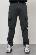 Оптом Джинсы карго мужские с накладными карманами темно-серого цвета 2403-1TC в Тюмени