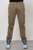 Оптом Джинсы карго мужские с накладными карманами бежевого цвета 2404B, фото 5