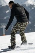 Оптом Полукомбинезон утепленный мужской зимний горнолыжный коричневого цвета 2405K, фото 4