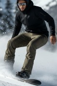 Оптом Полукомбинезон утепленный мужской зимний горнолыжный цвета хаки 2405Kh