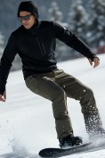 Оптом Полукомбинезон утепленный мужской зимний горнолыжный цвета хаки 2405Kh, фото 5
