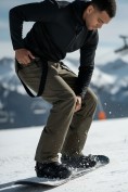 Оптом Полукомбинезон утепленный мужской зимний горнолыжный цвета хаки 2405Kh, фото 2