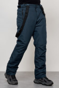 Оптом Полукомбинезон утепленный мужской зимний горнолыжный темно-синего цвета 2405TS, фото 14