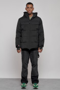 Оптом Куртка мужская зимняя горнолыжная черного цвета 2407Ch, фото 16