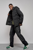 Оптом Куртка мужская зимняя горнолыжная черного цвета 2407Ch в Новокузнецке, фото 3
