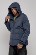 Оптом Куртка мужская зимняя горнолыжная темно-синего цвета 2407TS в Краснодаре, фото 3