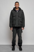 Оптом Куртка - жилетка трансформер 2 в 1 мужская зимняя черного цвета 2409Ch в Екатеринбурге, фото 15