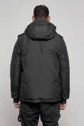 Оптом Куртка - жилетка трансформер 2 в 1 мужская зимняя черного цвета 2409Ch в Екатеринбурге, фото 24