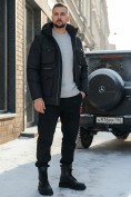 Оптом Куртка - жилетка трансформер 2 в 1 мужская зимняя черного цвета 2409Ch, фото 6