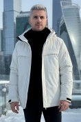 Оптом Горнолыжная куртка мужская зимняя белого цвета 2412Bl