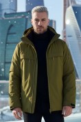 Оптом Горнолыжная куртка мужская зимняя цвета хаки 2412Kh, фото 3