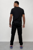 Оптом Джинсы карго мужские с накладными карманами черного цвета 2413Ch в Барнауле, фото 12