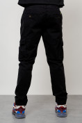 Оптом Джинсы карго мужские с накладными карманами черного цвета 2413Ch в Новокузнецке, фото 4